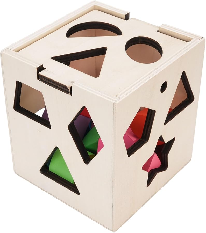 لعبة ألغاز مطابقة الأشكال والألوان الخشبية التعليمية للأطفال بعمر سنة واحدة - Image 2